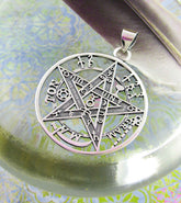 Large Cut-Out Tetragrammaton Hebrew HaShem Yahweh Pentagram Symbol Pendant | Woot & Hammy
